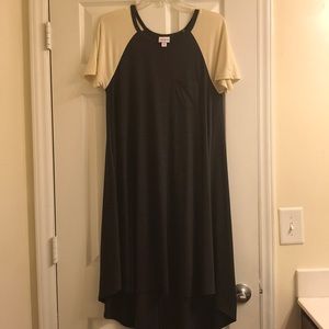 Lularoe Carly - XS - charcoal gray/cream